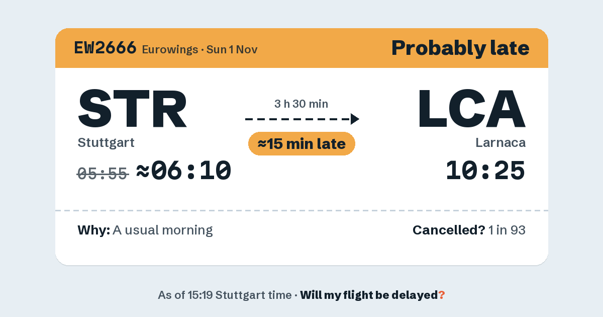 Link preview: EW2666 lands about 10:27