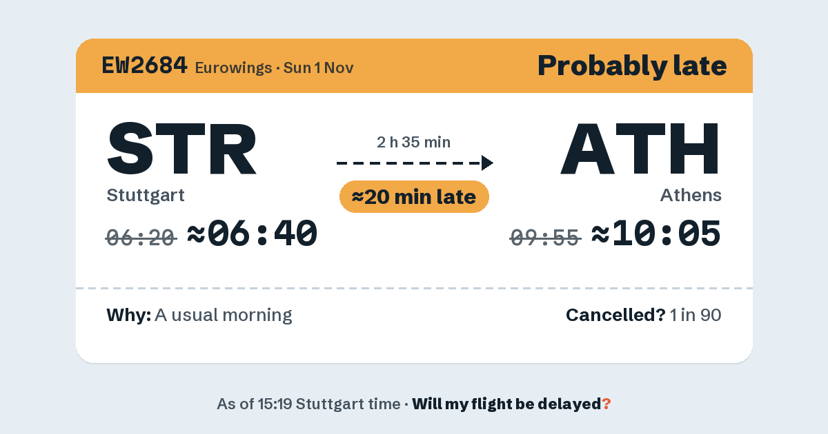 Link preview: EW2684 lands about 10:05