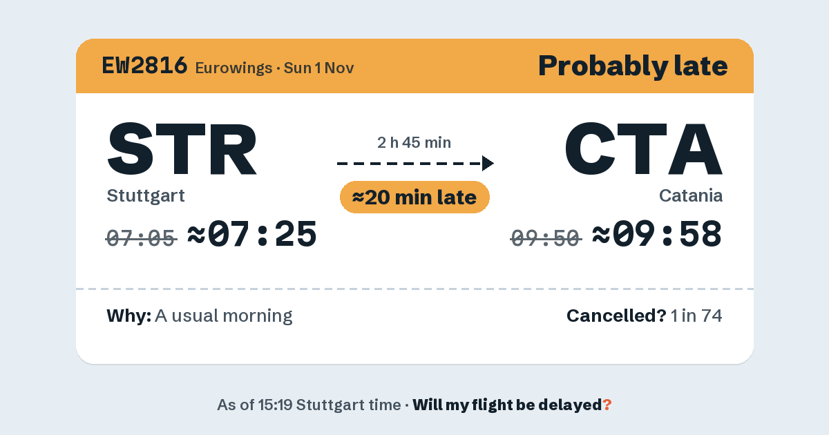 Link preview: EW2816 lands about 09:58