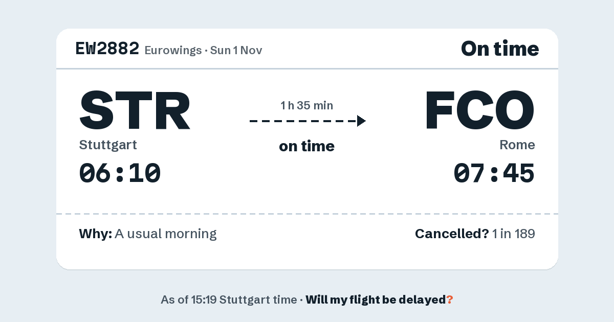 Link preview: EW2882 lands about 07:41