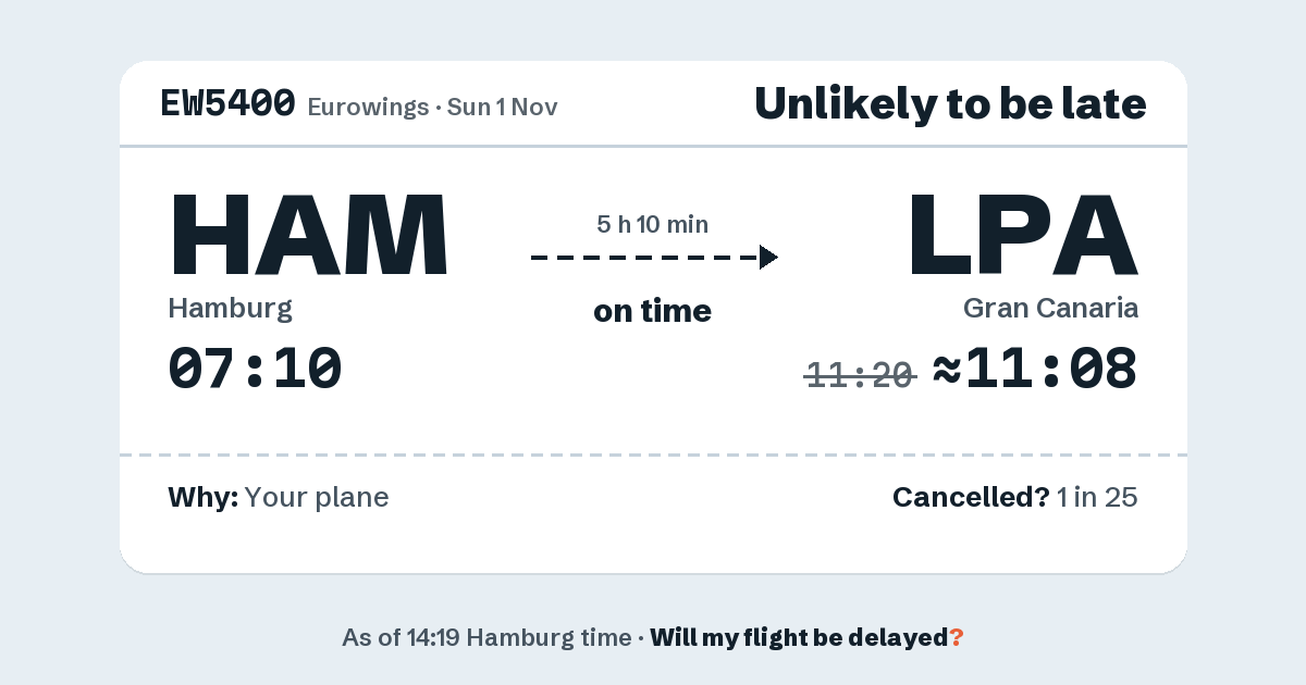 Link preview: EW5400 lands about 11:08