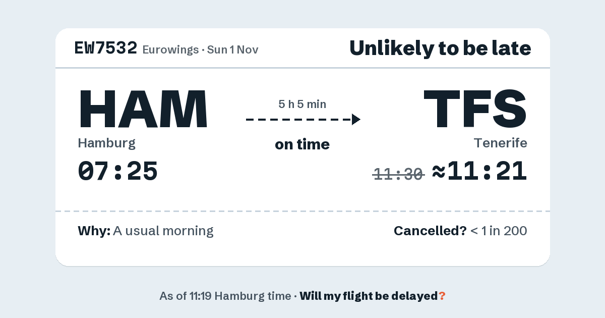 Link preview: EW7532 lands about 11:21