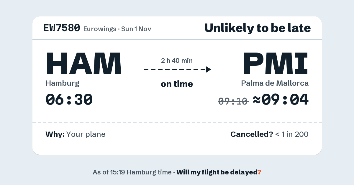 Link preview: EW7580 lands about 09:04
