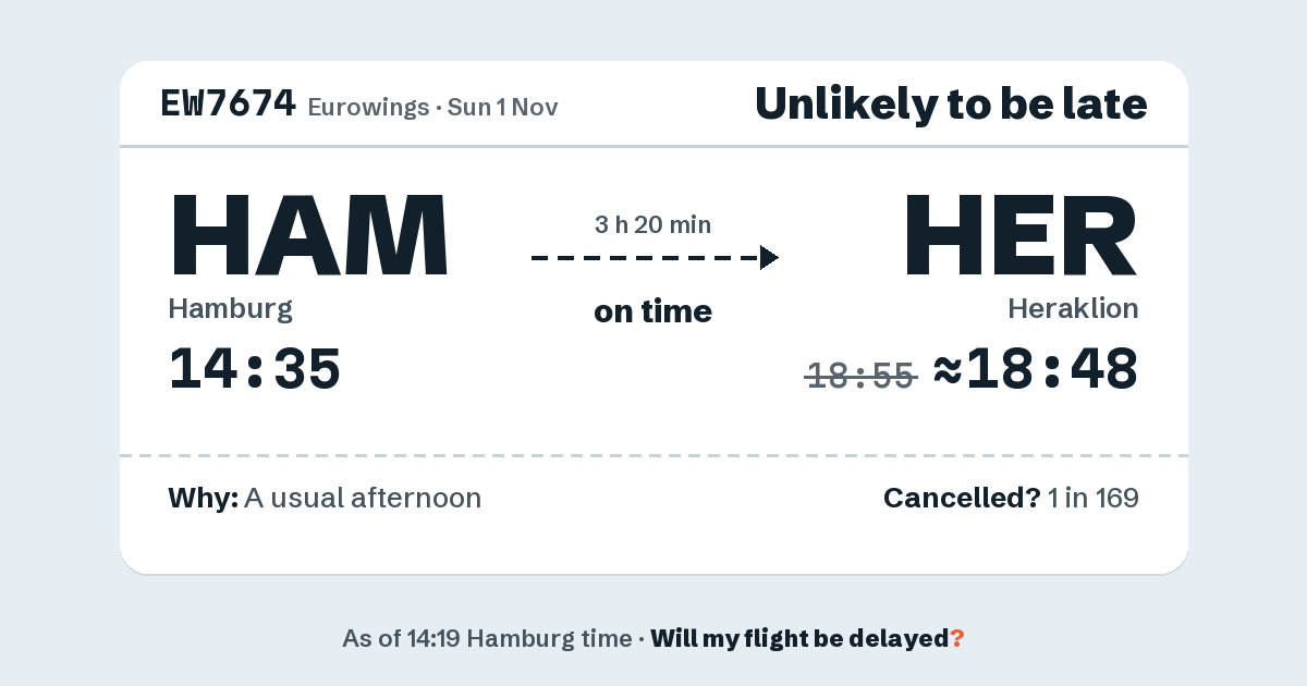 Link preview: EW7674 lands about 18:48