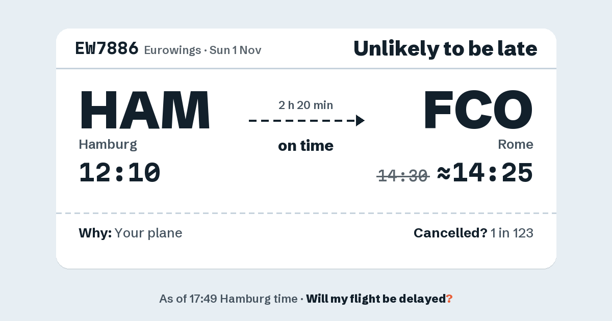 Link preview: EW7886 lands about 14:25