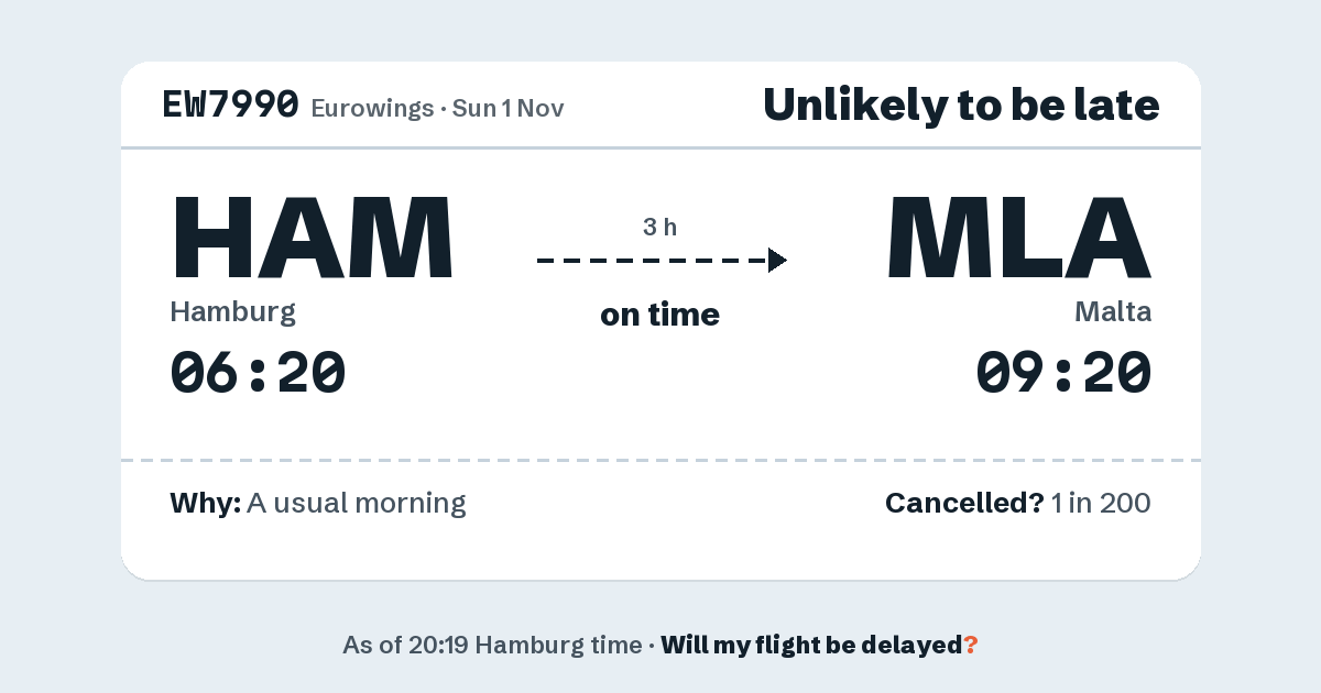 Link preview: EW7990 lands about 09:22