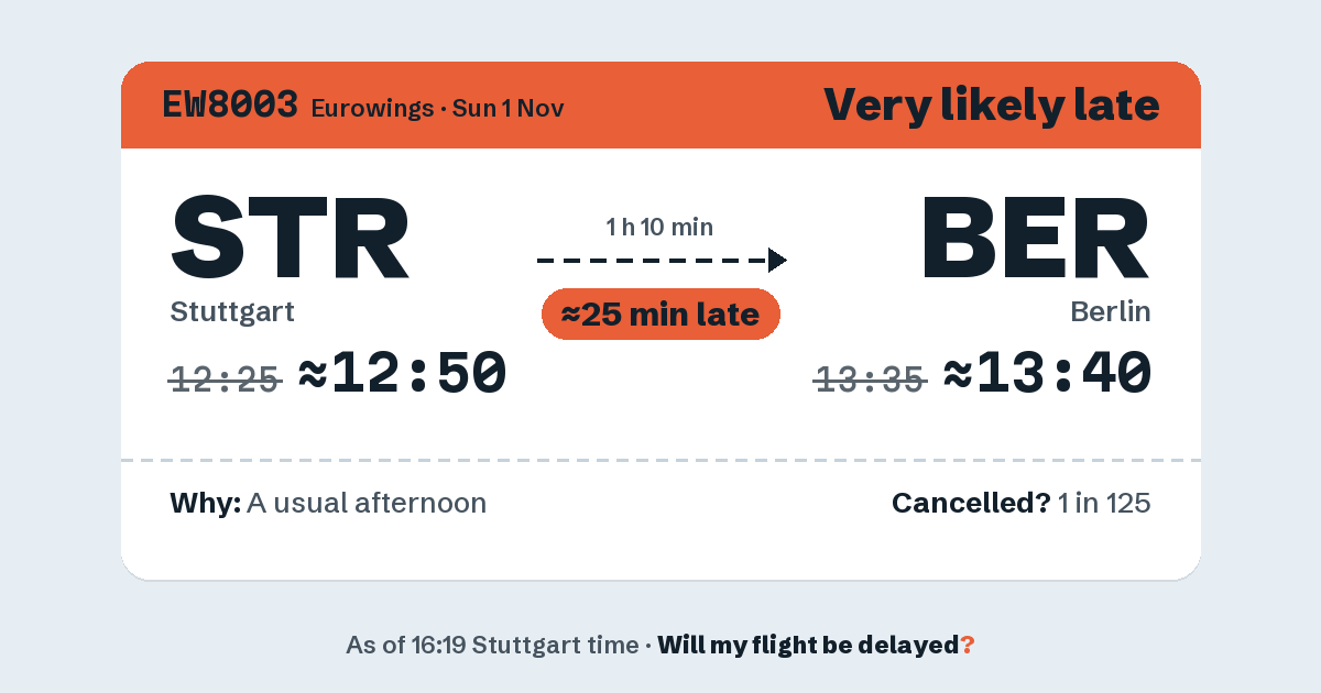 Link preview: EW8003 lands about 13:40