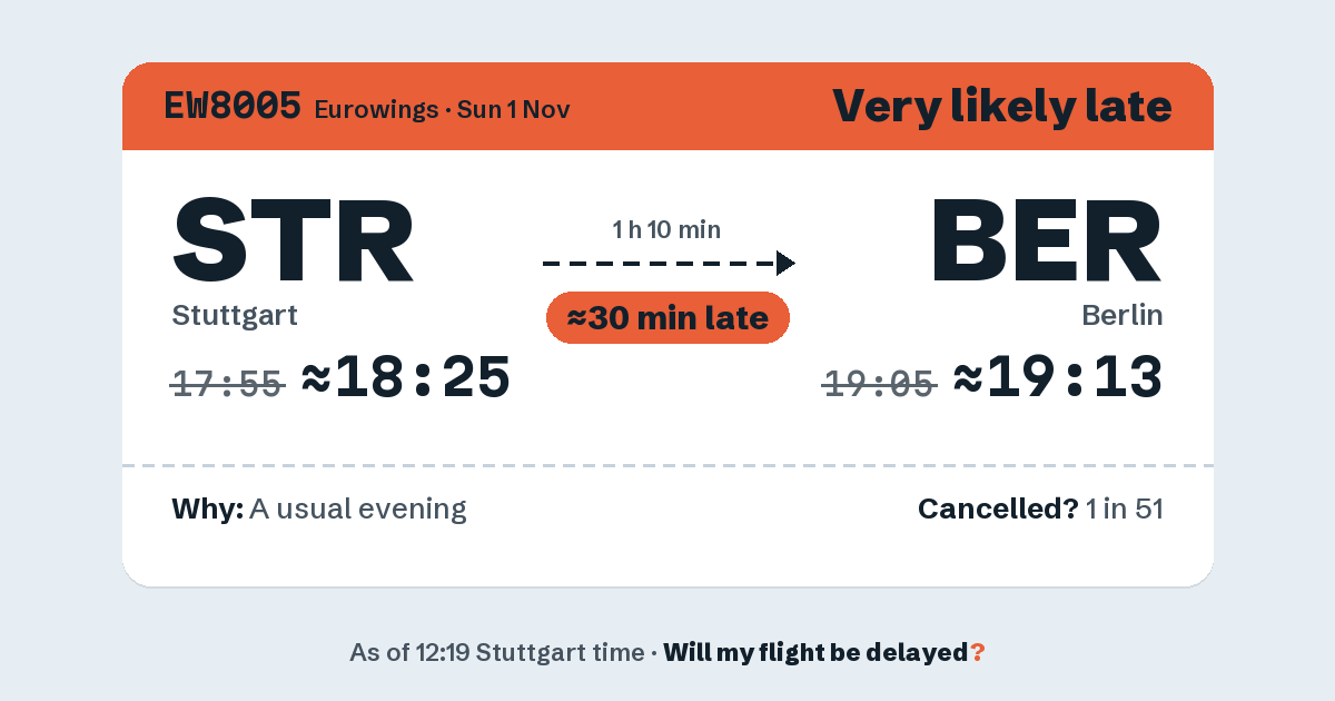 Link preview: EW8005 lands about 19:13