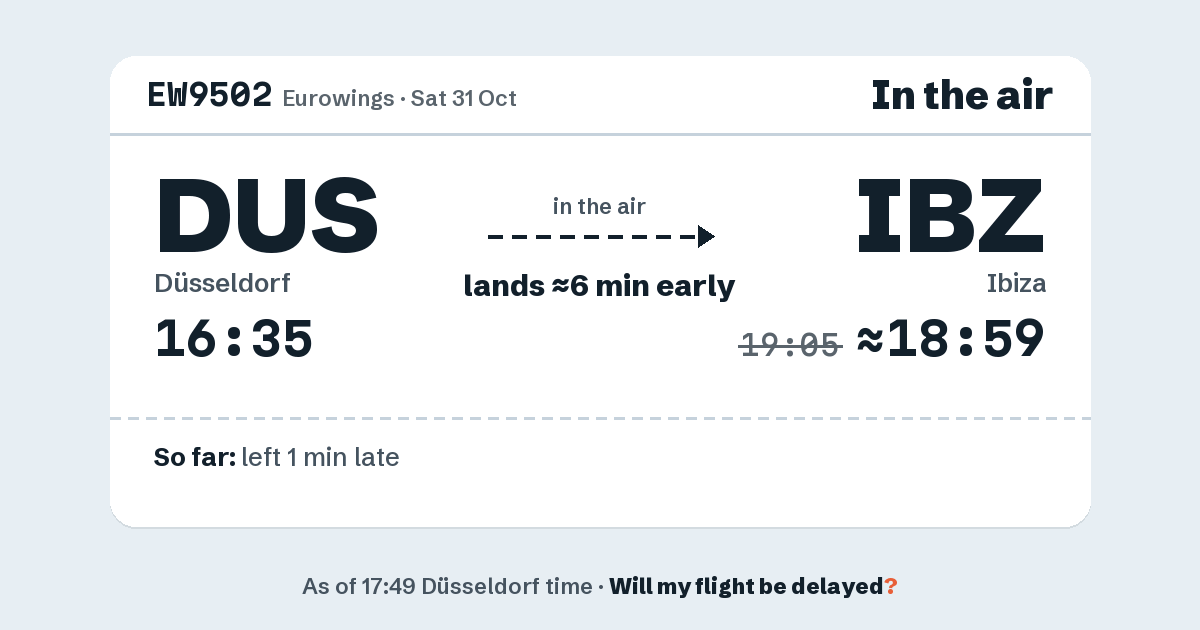 Link preview: EW9502 lands about 18:59