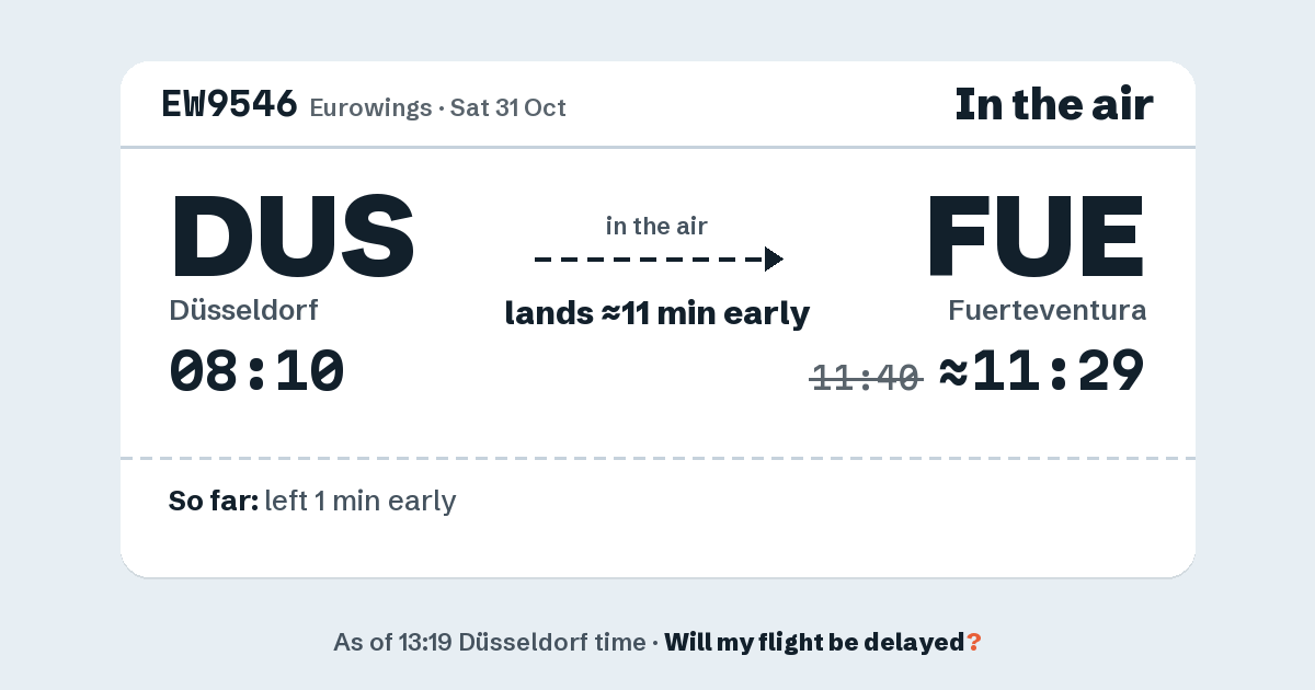 Link preview: EW9546 lands about 11:29