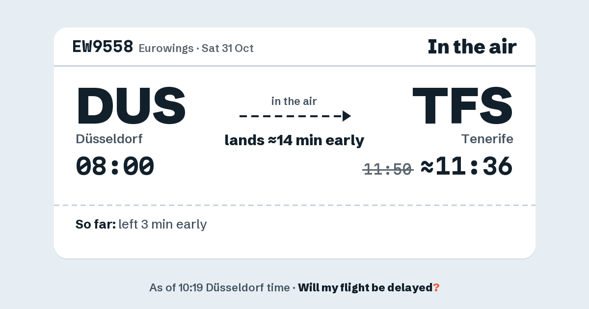 Link preview: EW9558 lands about 11:36