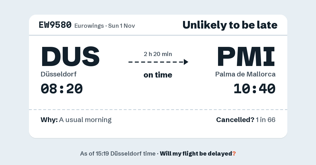 Link preview: EW9580 lands about 10:37