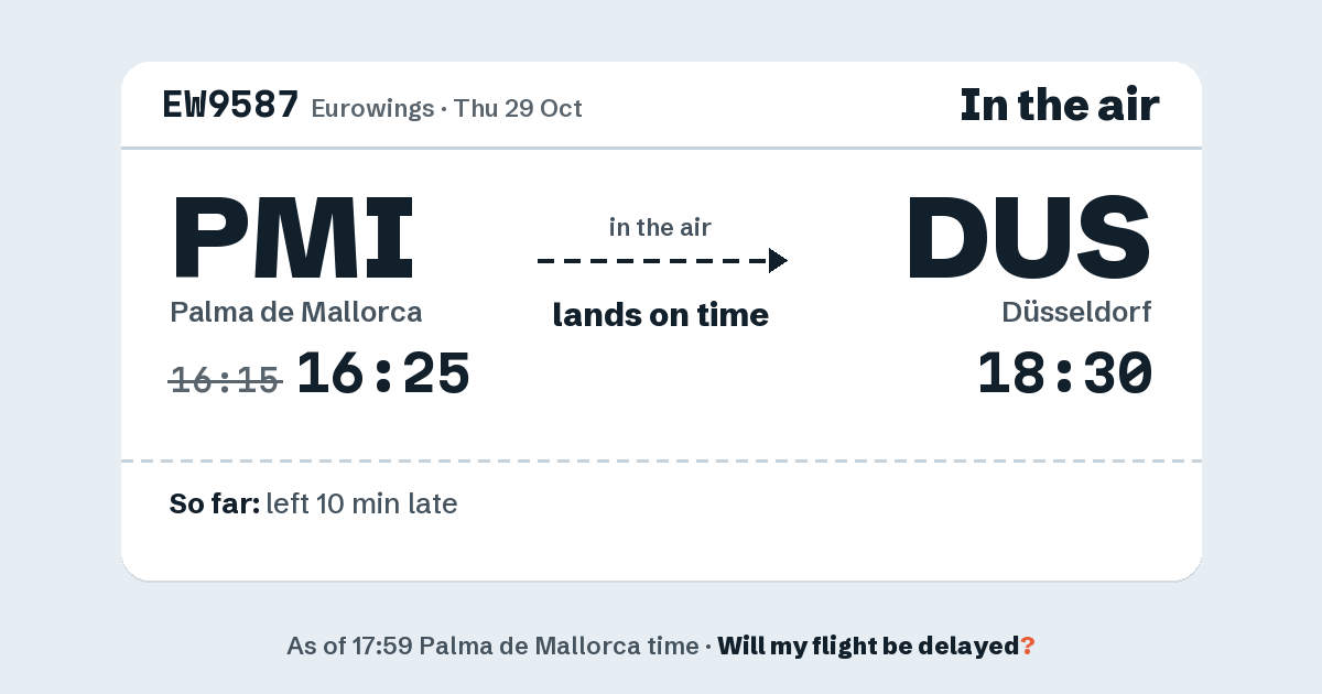 Link preview: EW9587 lands about 18:29