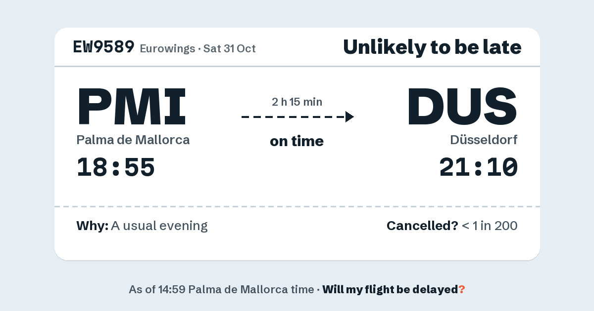 Link preview: EW9589 lands about 21:08