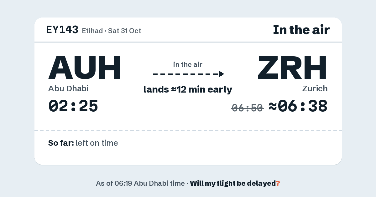 Link preview: EY143 lands about 06:38
