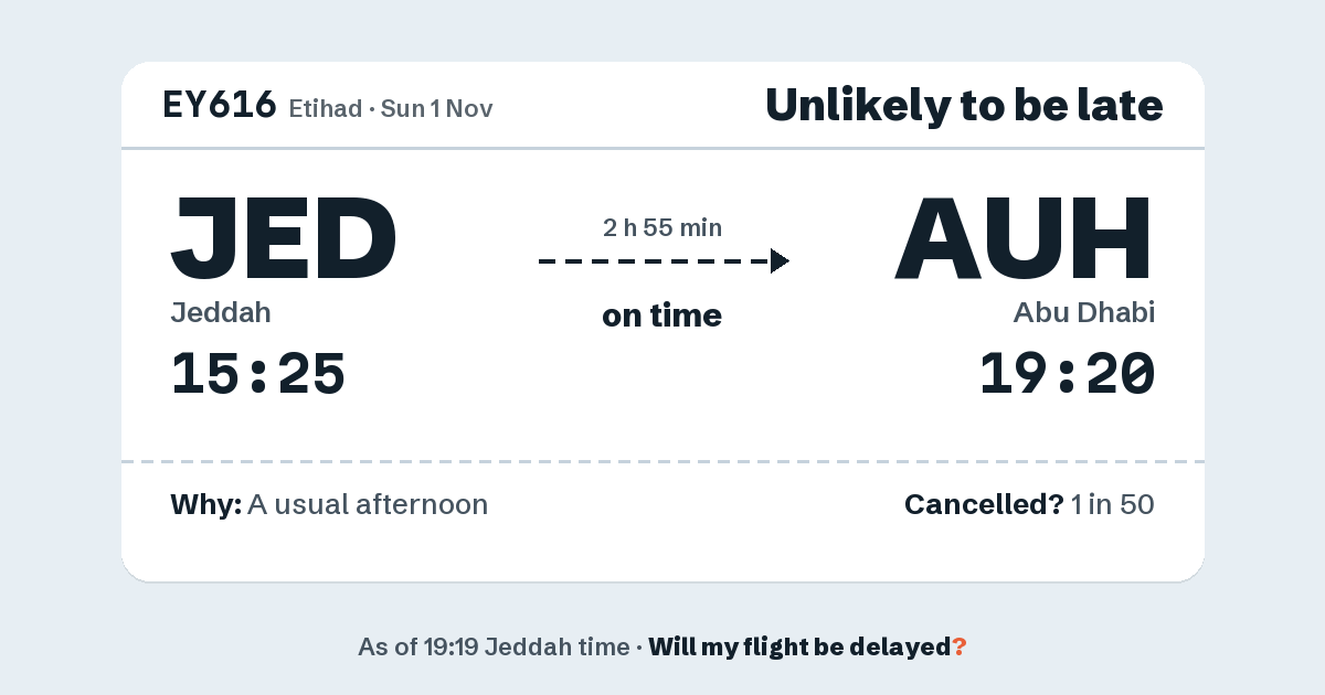 Link preview: EY616 lands about 19:19