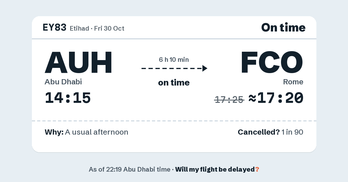 Link preview: EY83 lands about 17:20