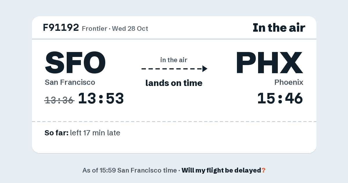 Link preview: F91192 lands about 15:50