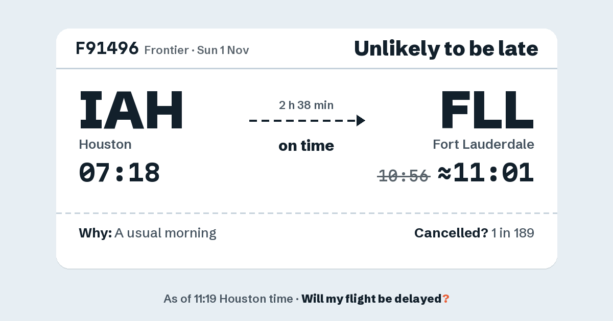 Link preview: F91496 lands about 11:01