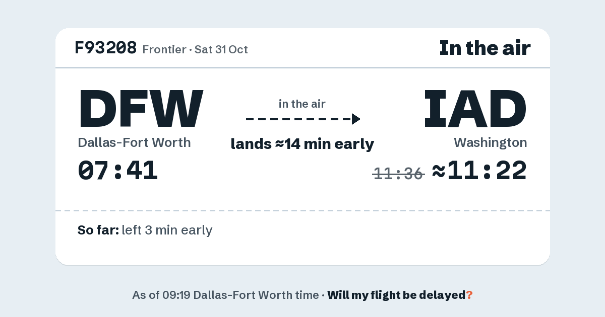 Link preview: F93208 lands about 11:22