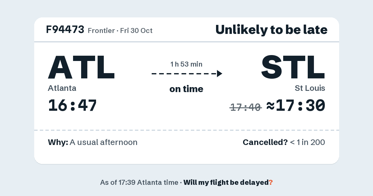 Link preview: F94473 lands about 17:30