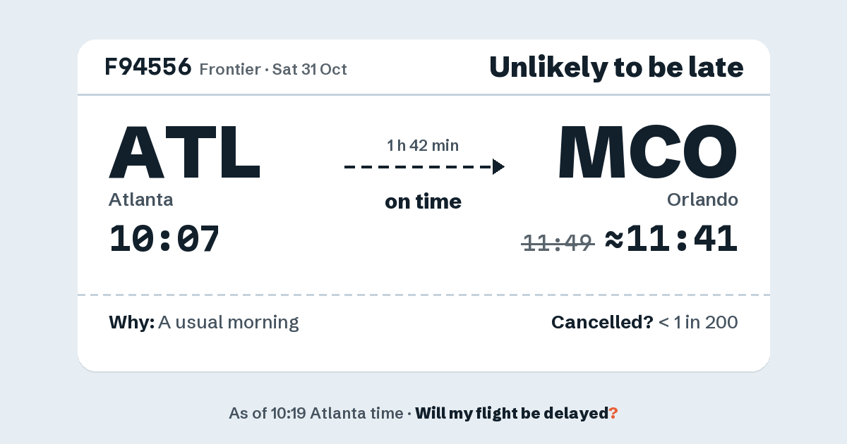 Link preview: F94556 lands about 11:41
