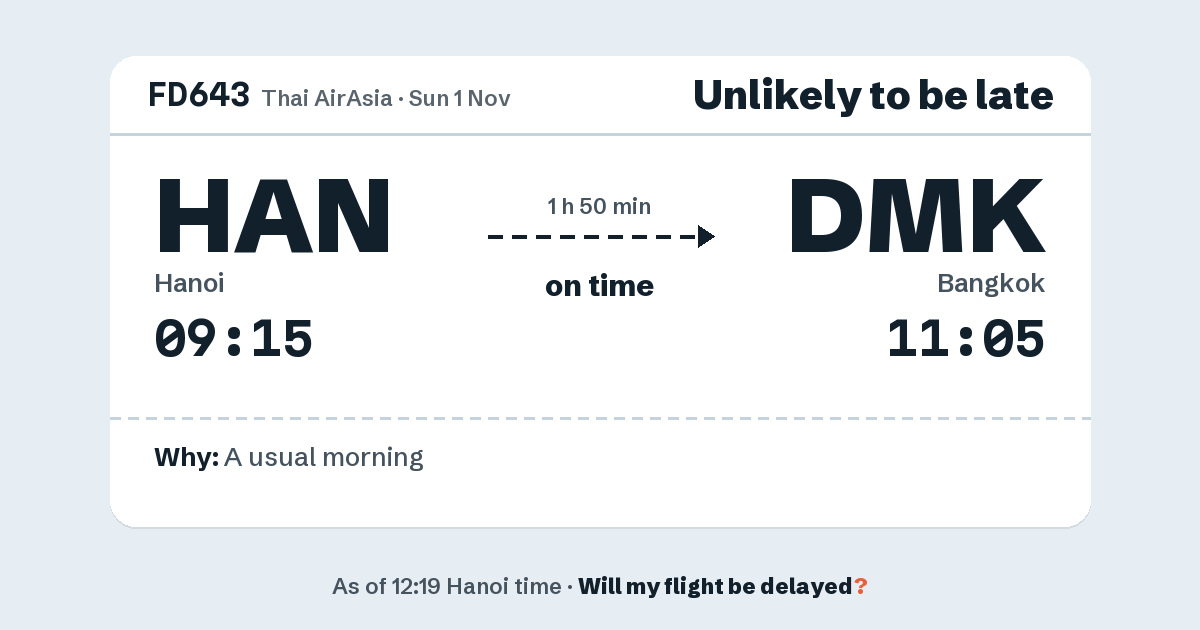 Link preview: FD643 lands about 11:07