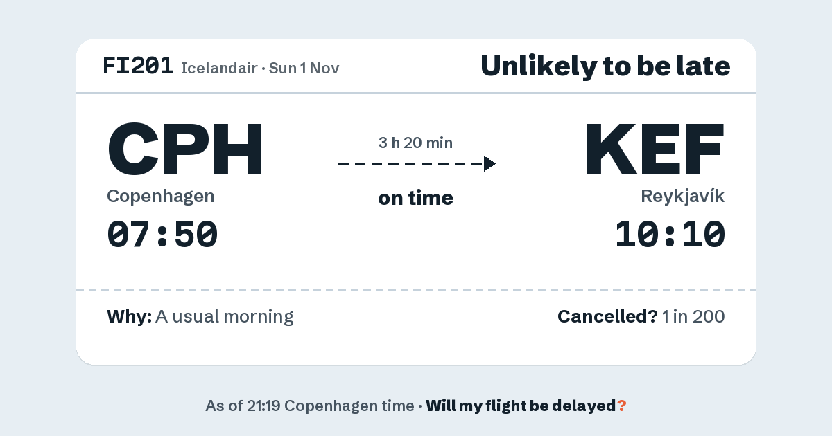 Link preview: FI201 lands about 10:06