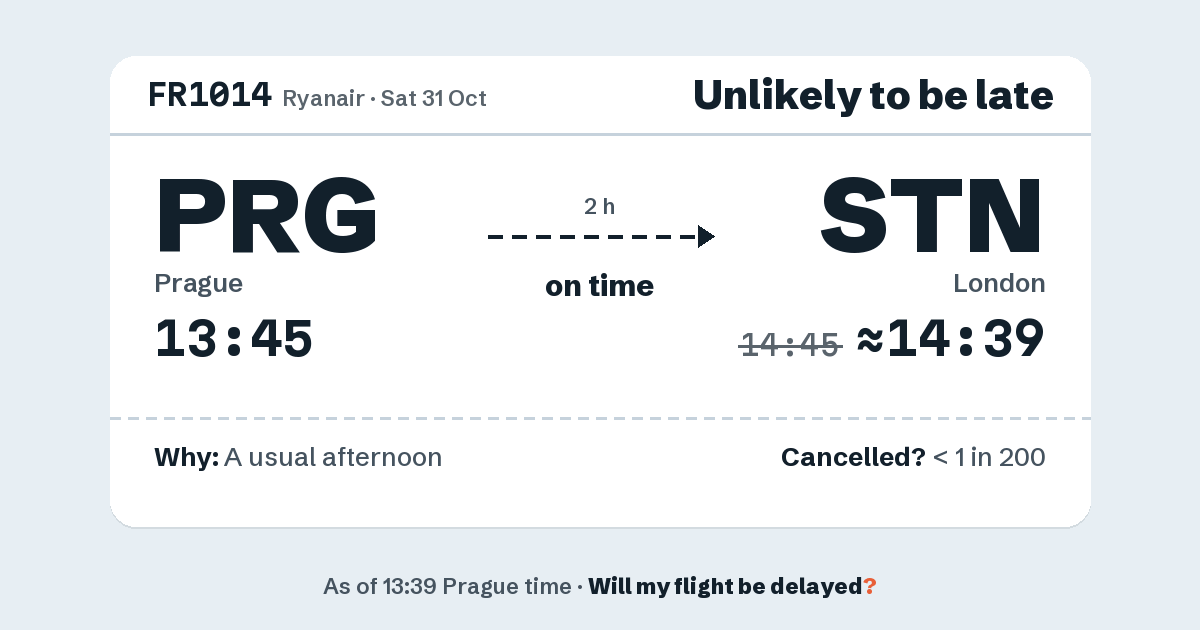 Link preview: FR1014 lands about 14:39