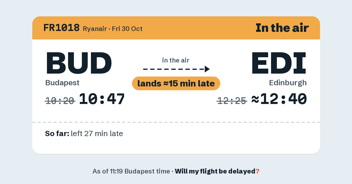 Link preview: FR1018 lands about 12:42