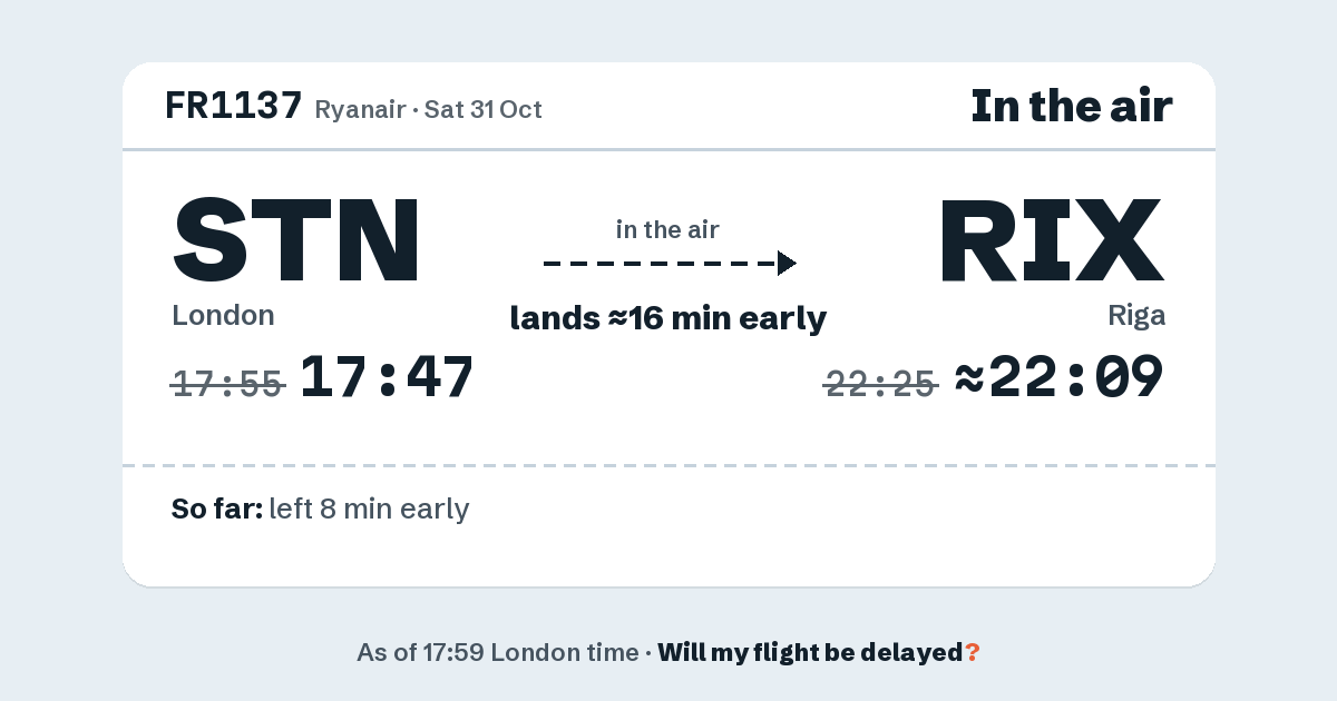 Link preview: FR1137 lands about 22:09