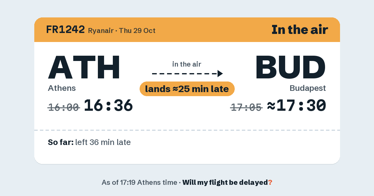 Link preview: FR1242 lands about 17:31