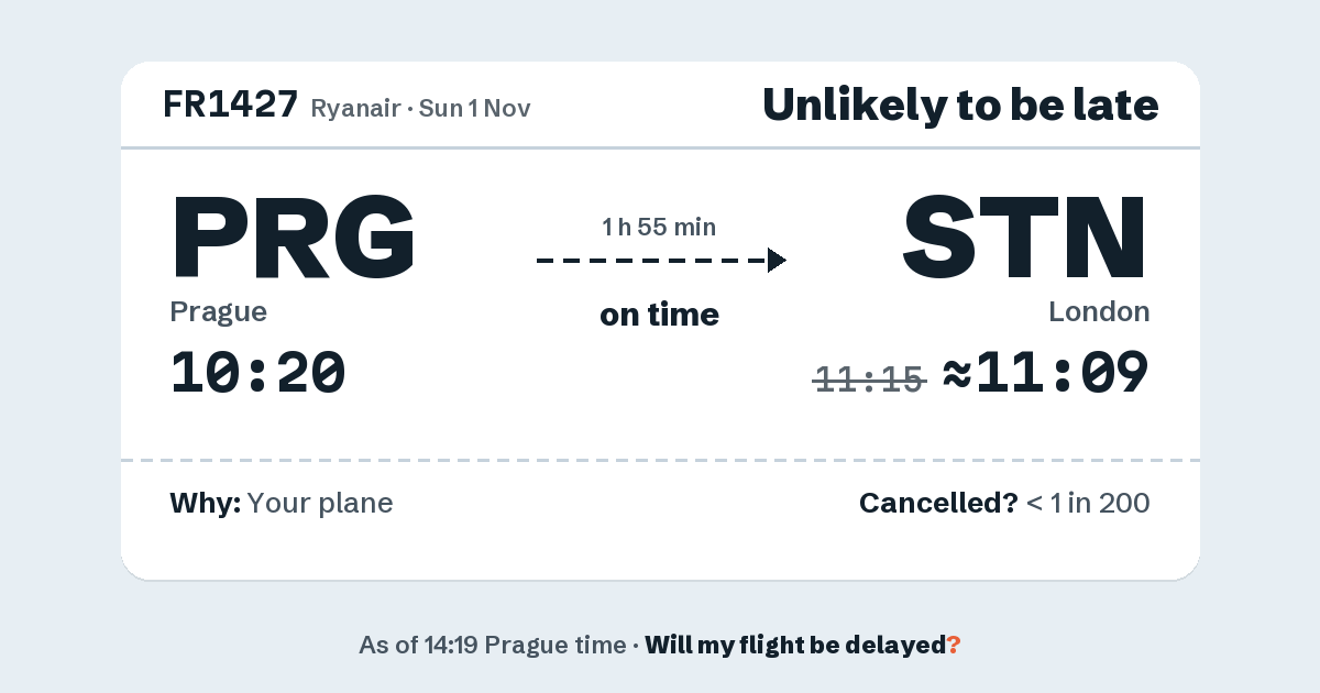 Link preview: FR1427 lands about 11:09