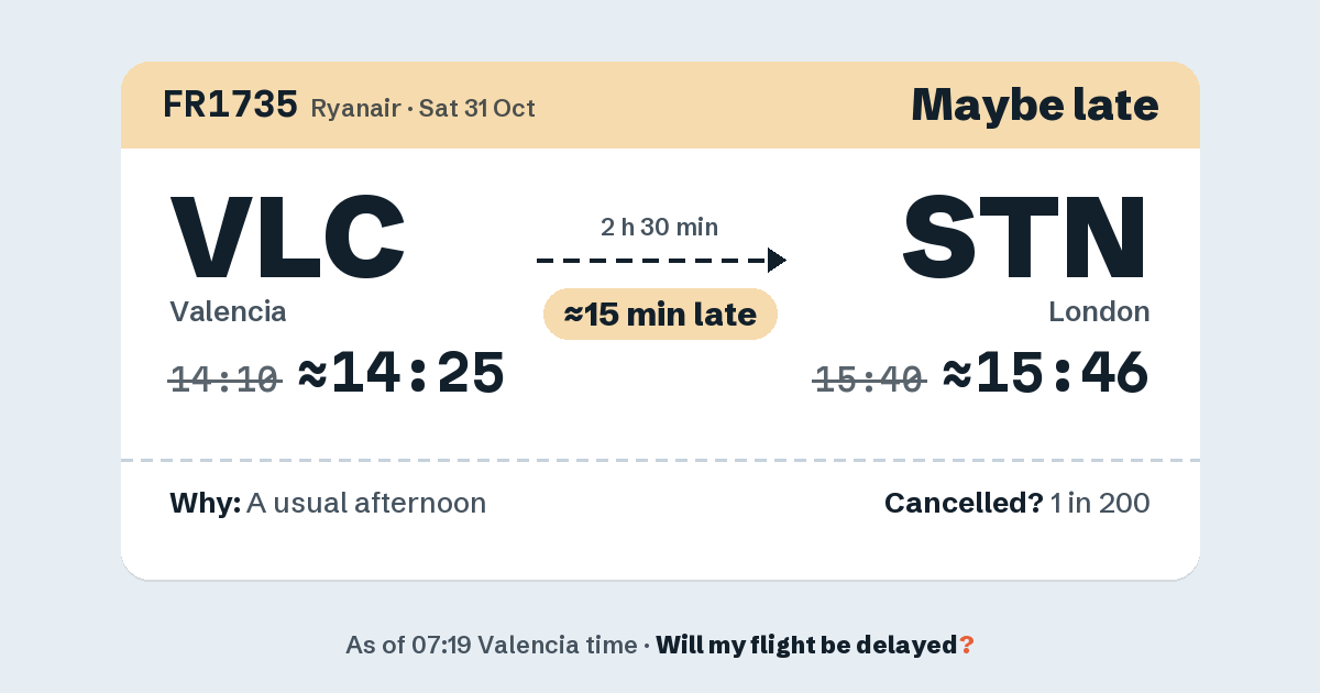 Link preview: FR1735 lands about 15:46