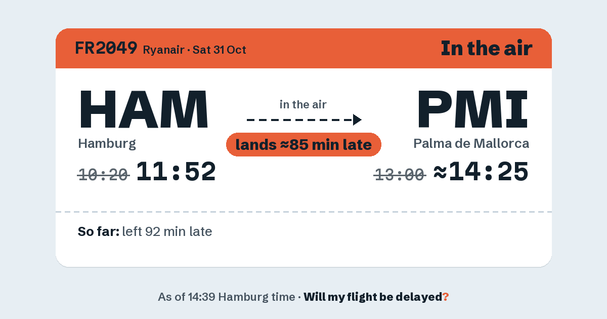 Link preview: FR2049 lands about 14:23