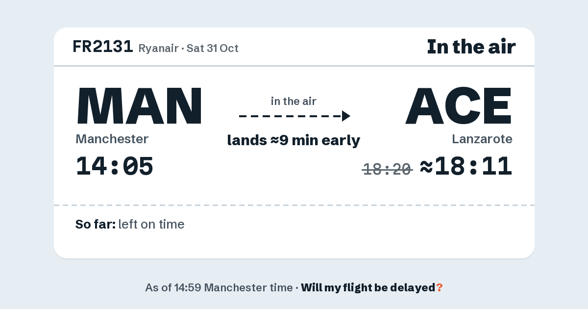 Link preview: FR2131 lands about 18:11