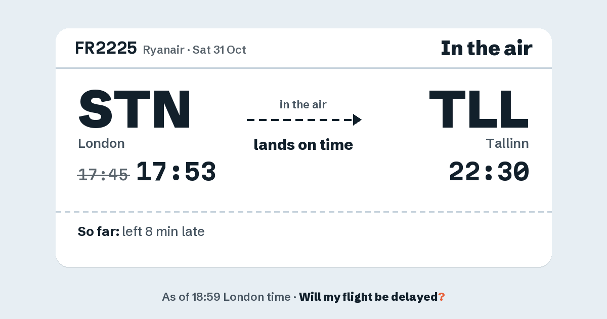 Link preview: FR2225 lands about 22:27