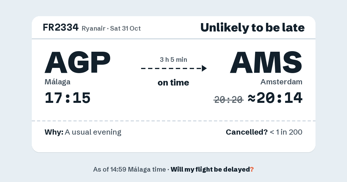 Link preview: FR2334 lands about 20:14