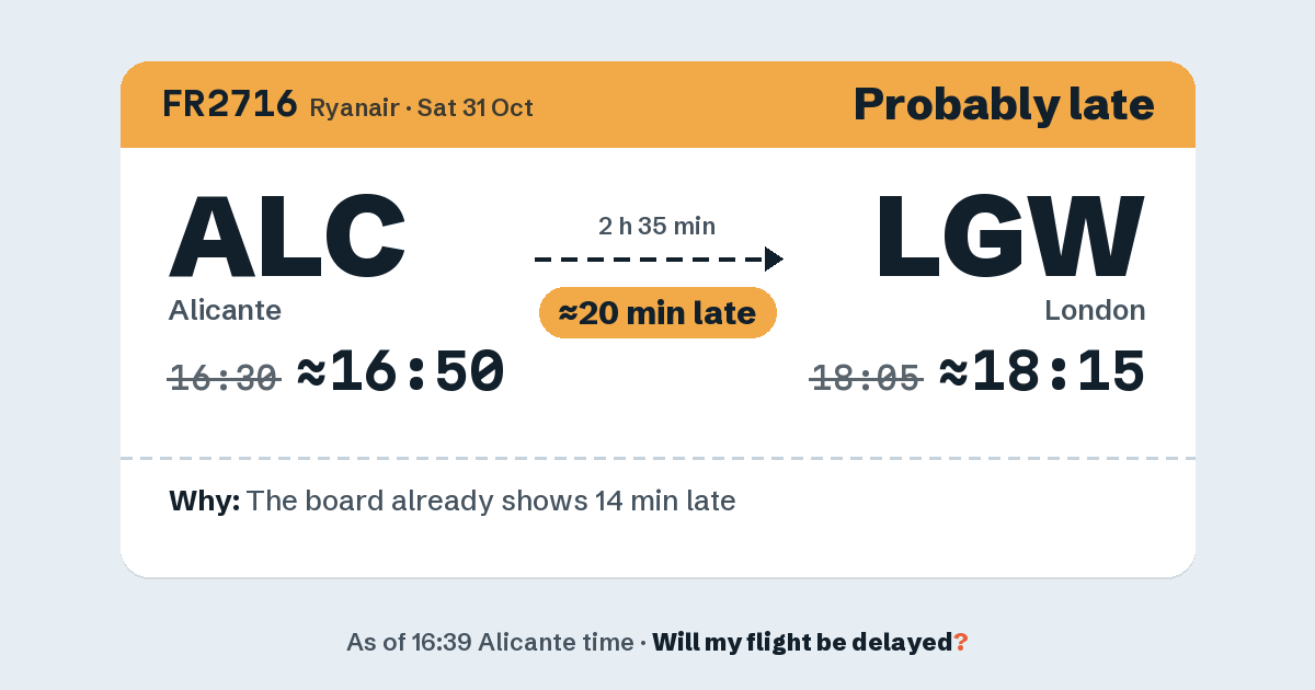 Link preview: FR2716 lands about 18:17