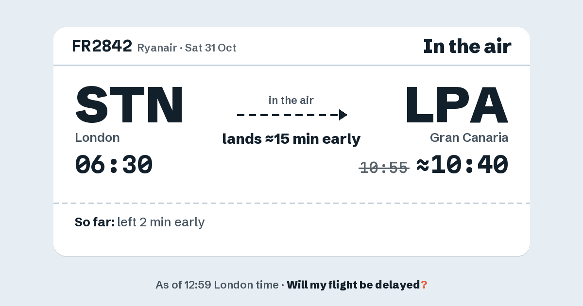Link preview: FR2842 lands about 10:40