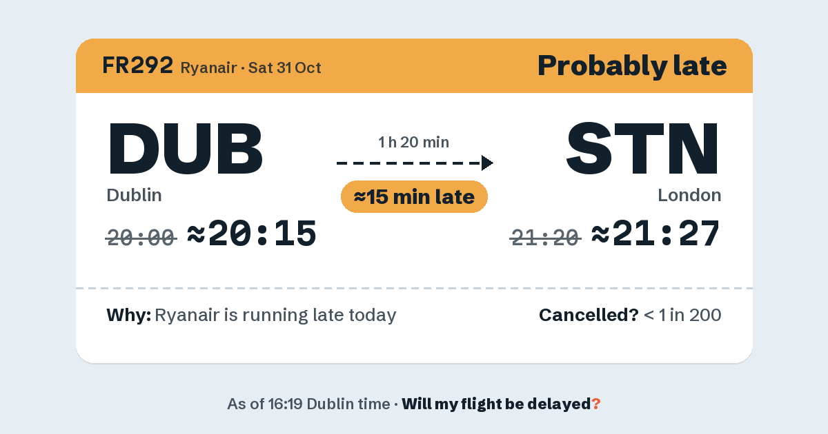 Link preview: FR292 lands about 21:27