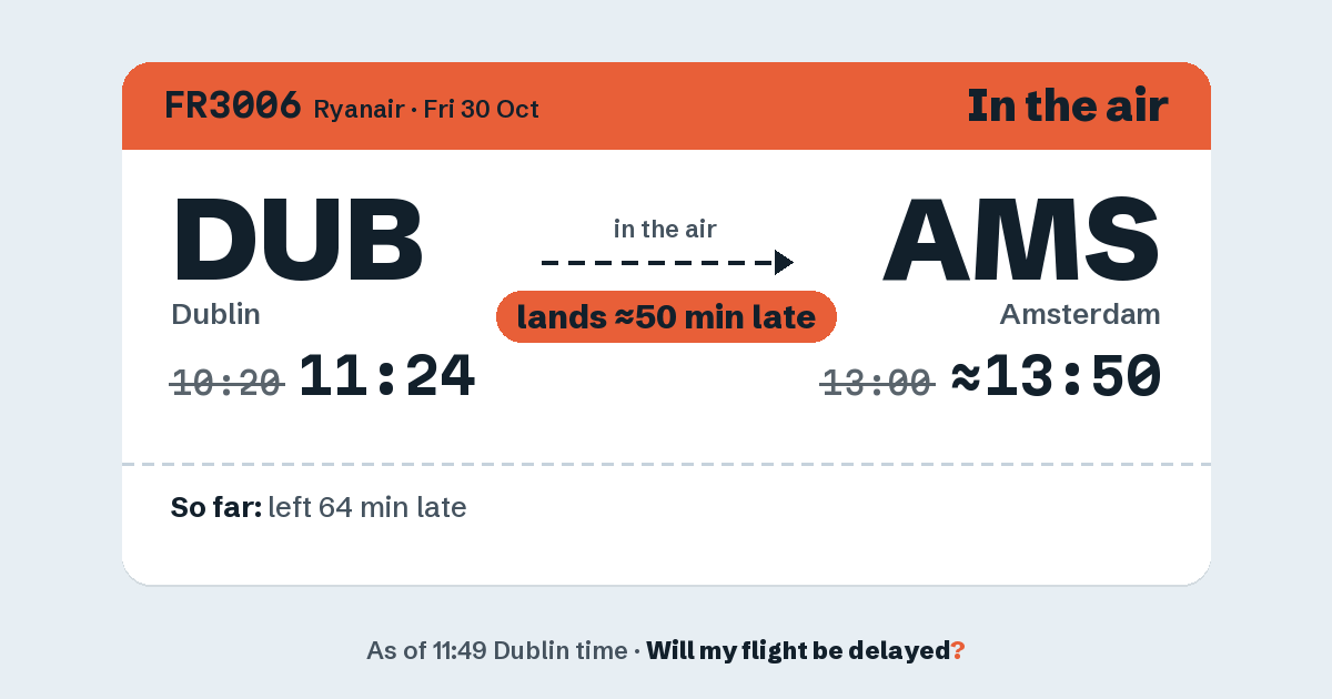 Link preview: FR3006 lands about 13:52