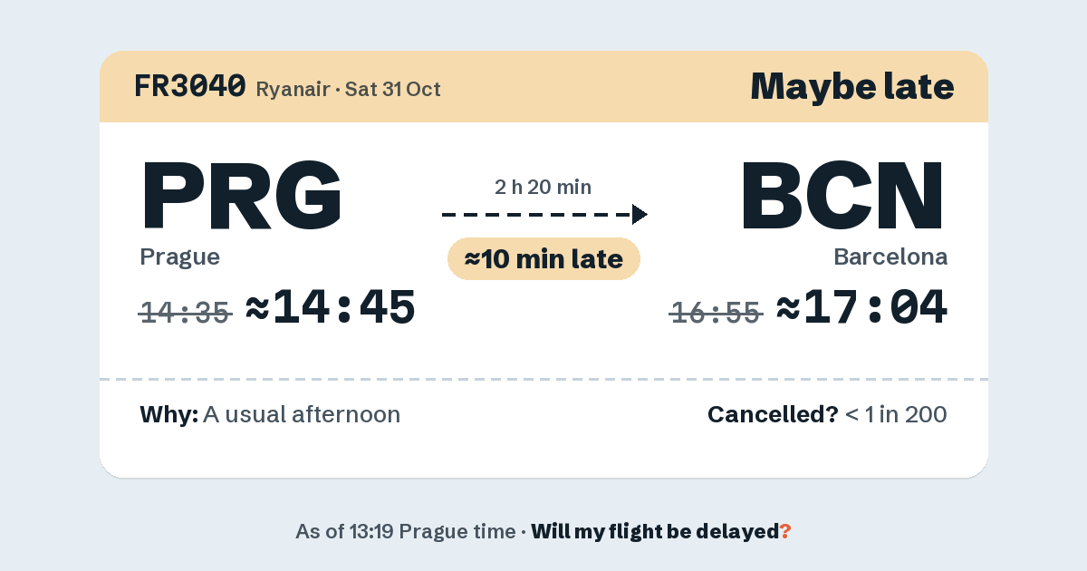 Link preview: FR3040 lands about 17:04