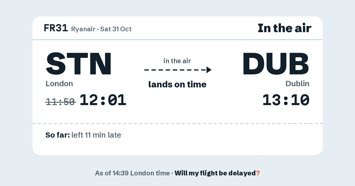 Link preview: FR31 lands about 13:11