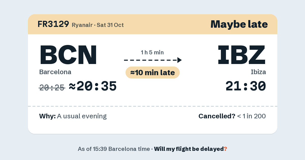 Link preview: FR3129 lands about 21:32