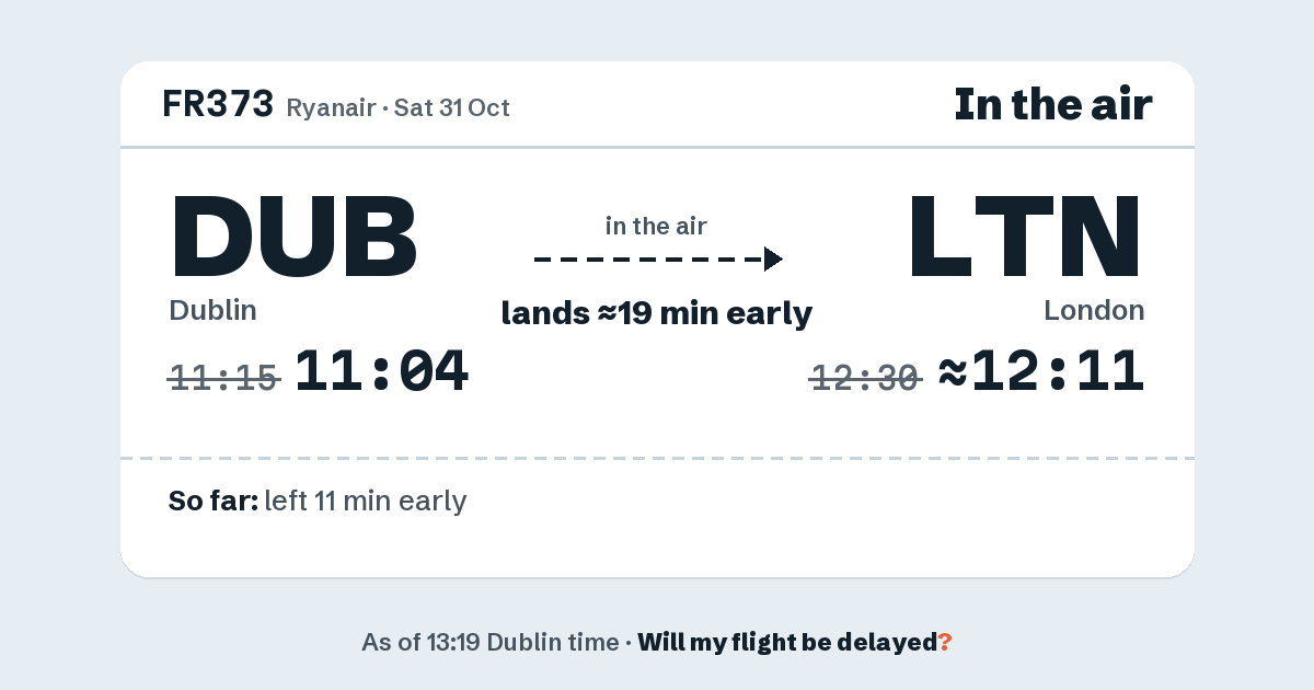 Link preview: FR373 lands about 12:11