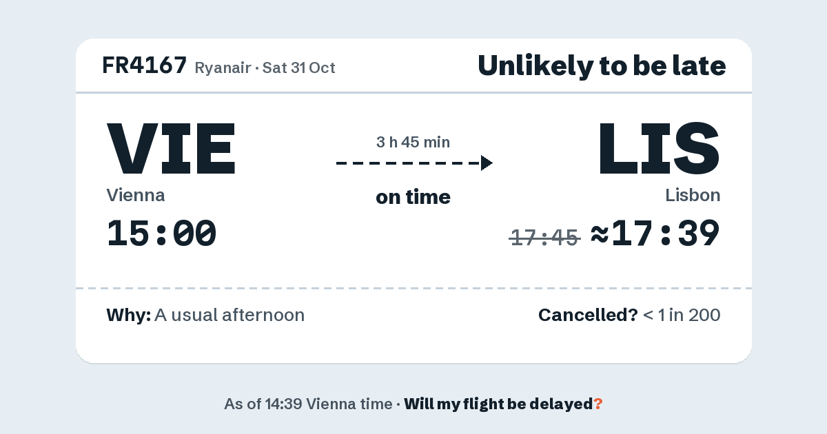 Link preview: FR4167 lands about 17:39