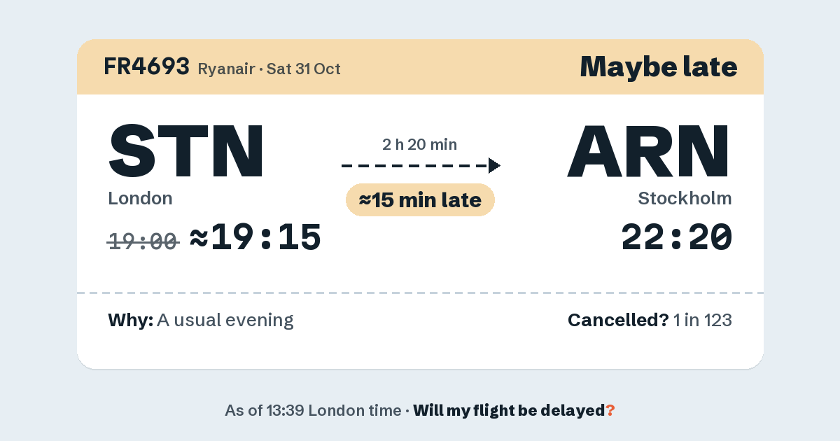 Link preview: FR4693 lands about 22:22