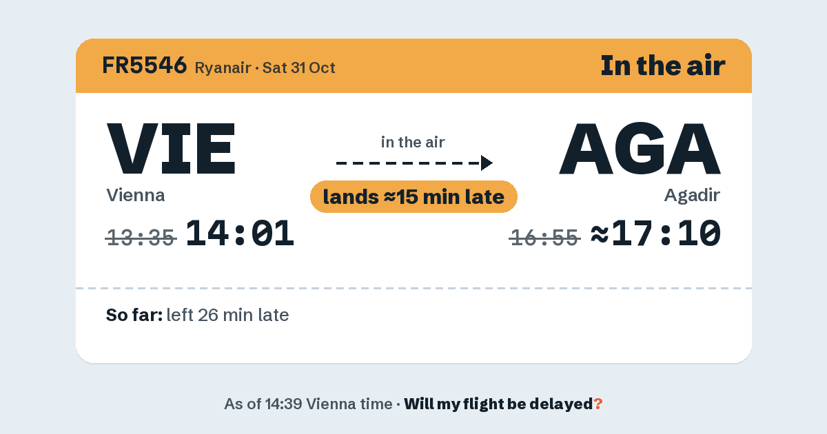 Link preview: FR5546 lands about 17:11