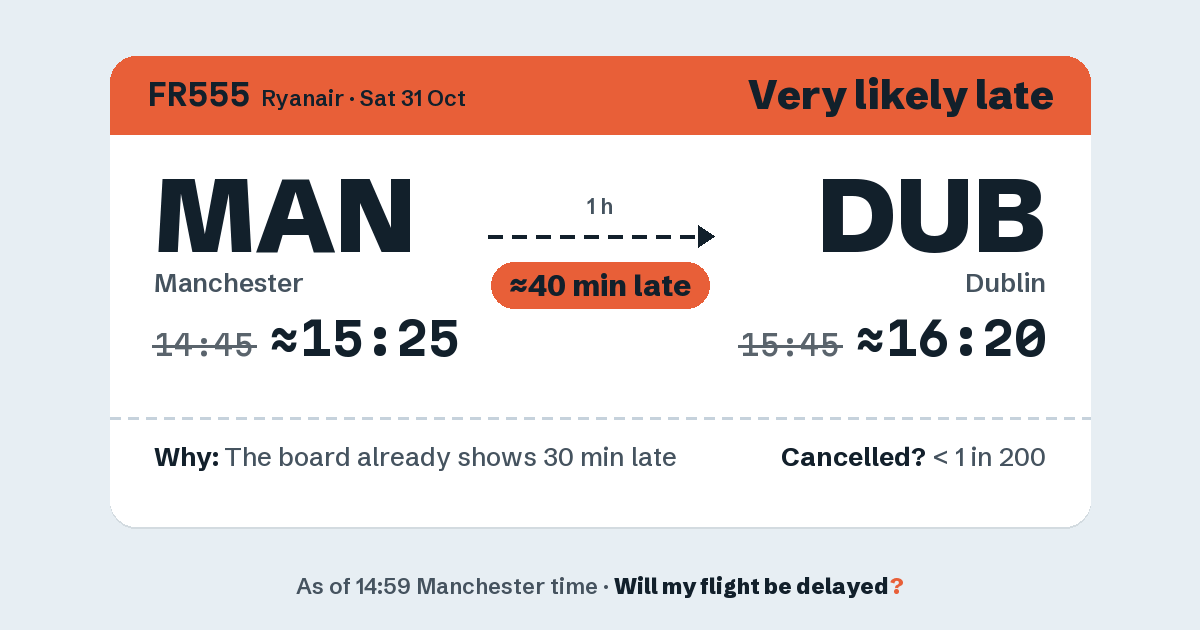 Link preview: FR555 lands about 16:20